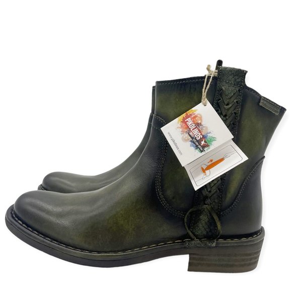 PIKOLINOS Shoes - NWT Pikolino's Western Green Leather Ankle Booties Comfort